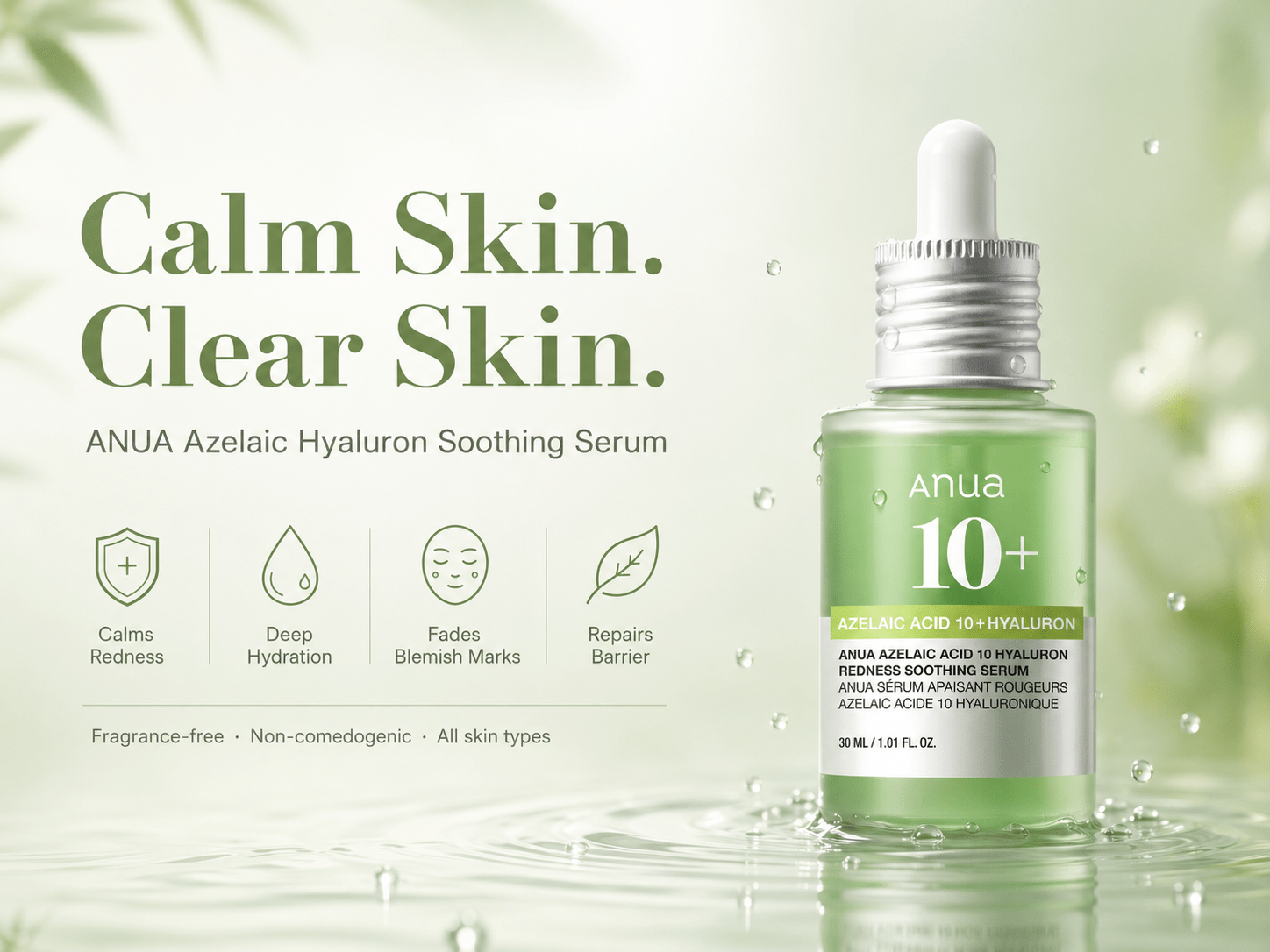ANUA Azelaic Acid 10 Hyaluron Redness Soothing Serum 30ml - Hani Skin